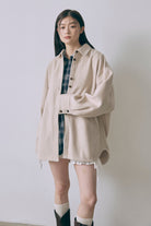 Wool Blend Over Shirt Jacket グレージュ size:1 model:171cm YUUMIKO
