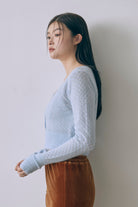 Cloud Touch Knit Cardigan ブルー