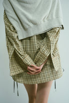 Satin Piping Checked Pajama Shirt