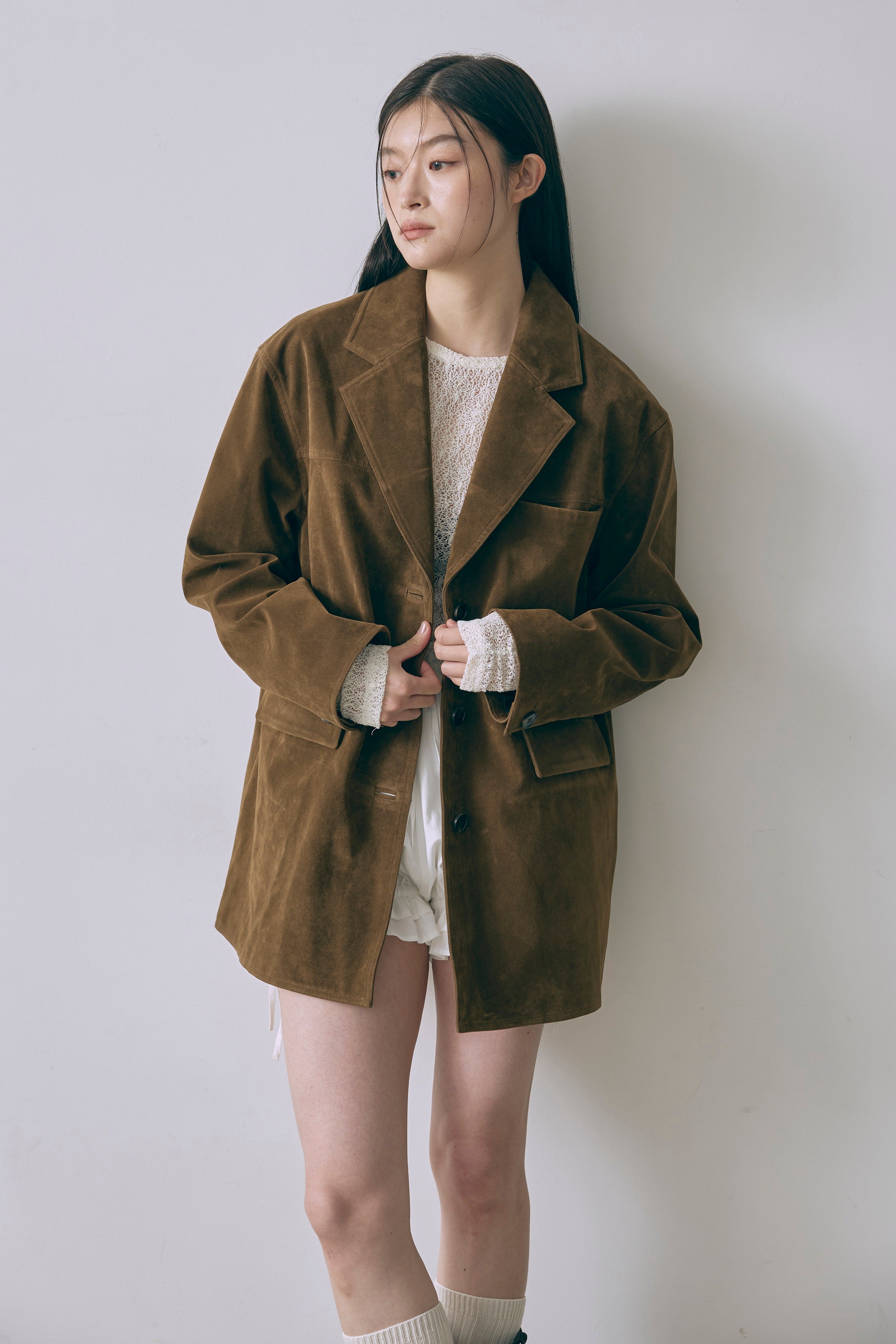 Vintage Suede Oversized Jacket キャメル size:1 model:171cm YUUMIKO