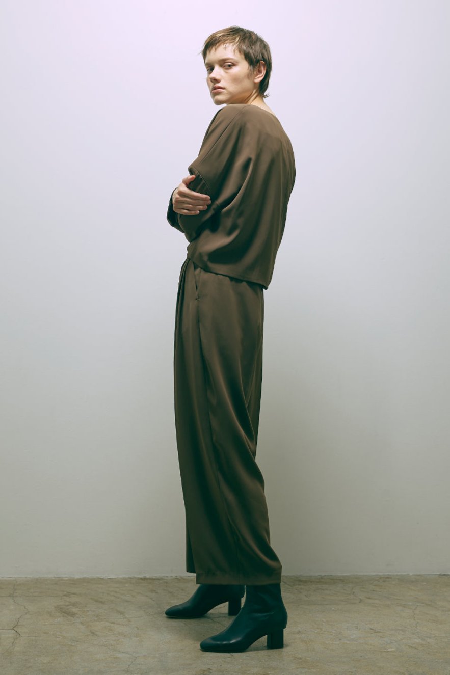 Dropped Shoulder Soft Jacket Set Up ブラウン