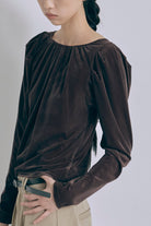 2Way Sheer Velour Puff tops