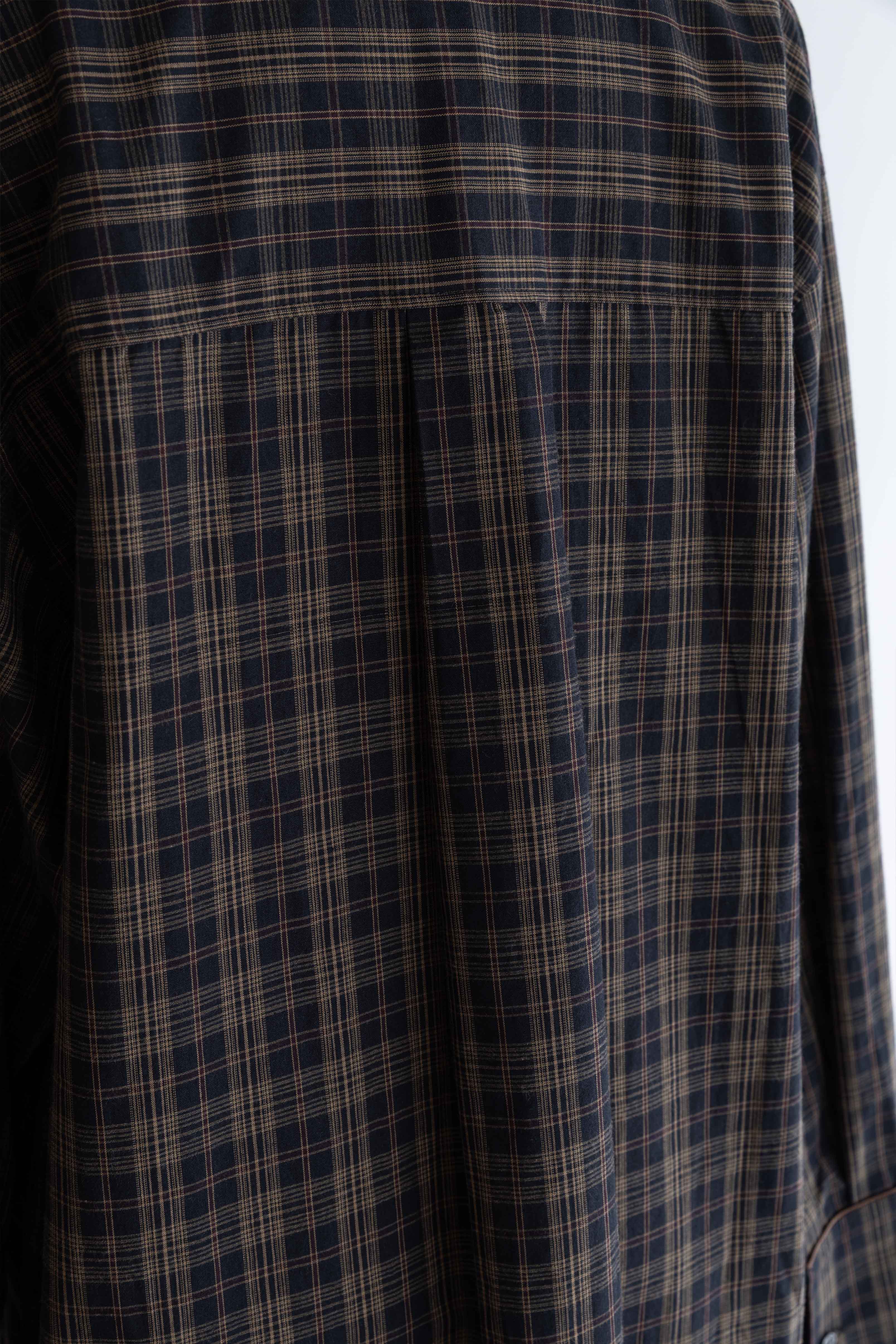 Satin Piping Checked Pajama Shirt