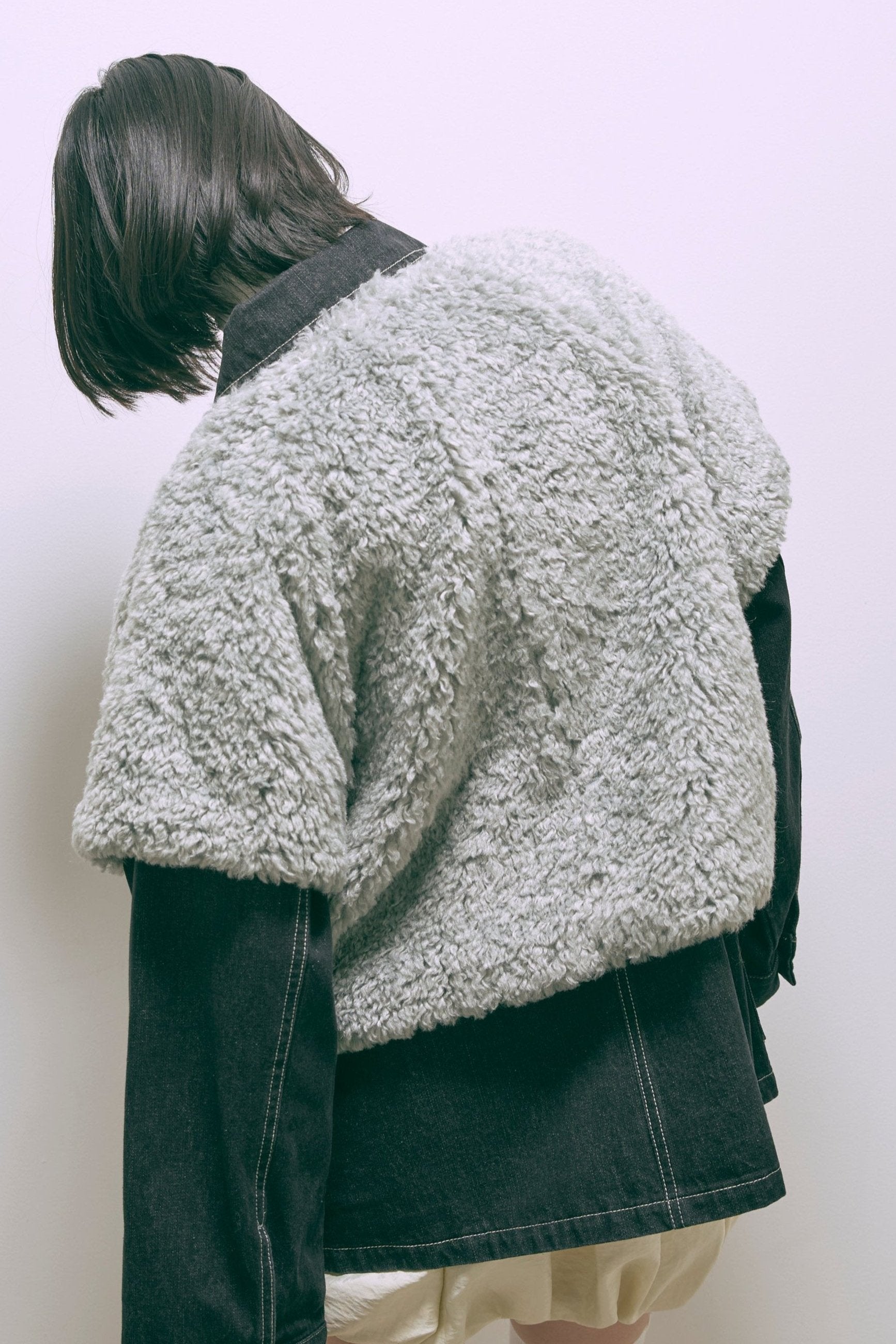 Short Sleeve Fur Jacket