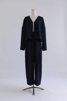 Dropped Shoulder Soft Jacket Set Up