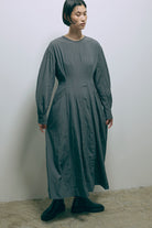 Volume Sleeve Soft Flare Dress
