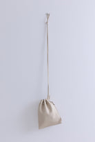 Leather Zip Drawstring Bag