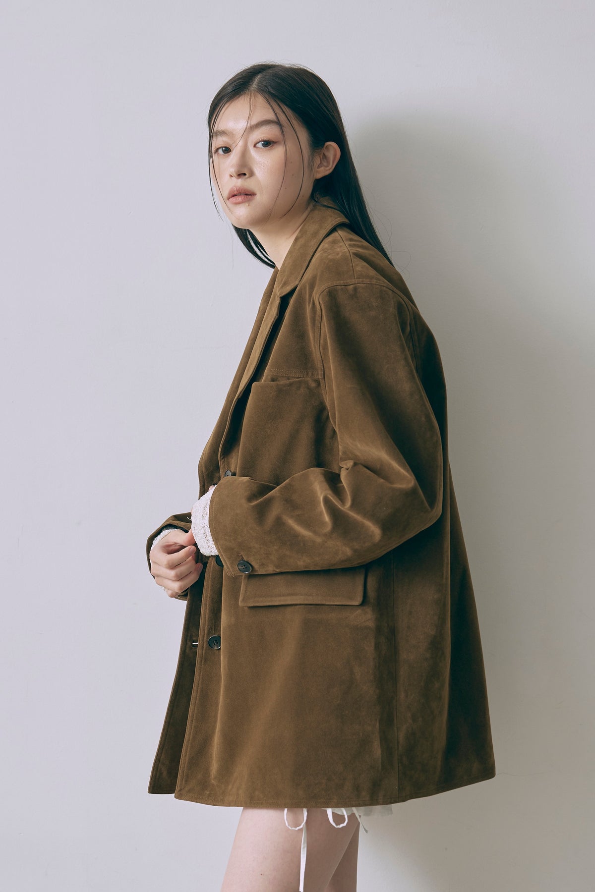Vintage Suede Oversized Jacket キャメル