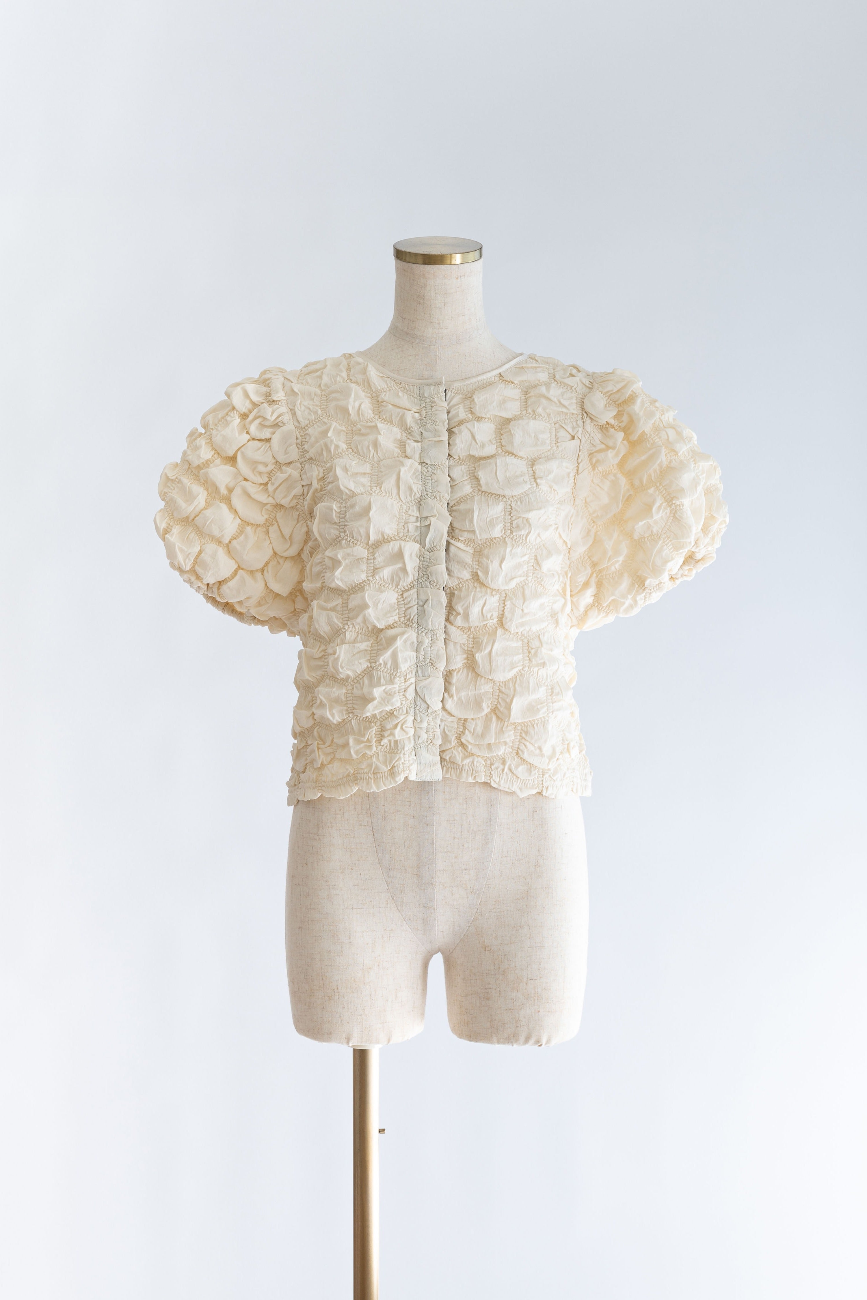 Puff Smocked Short Blouse アイボリー