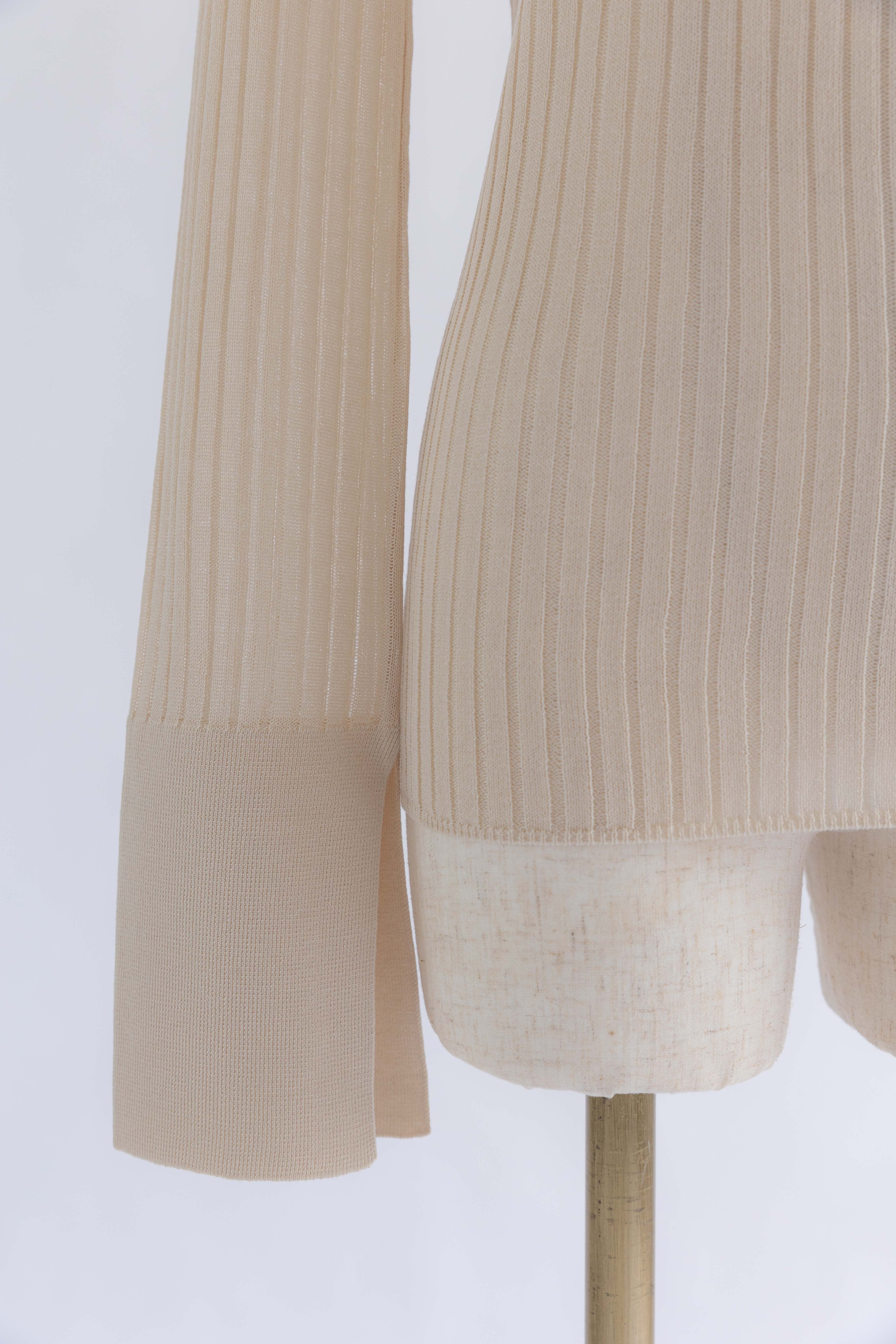Bottleneck Sheer Rib Knit