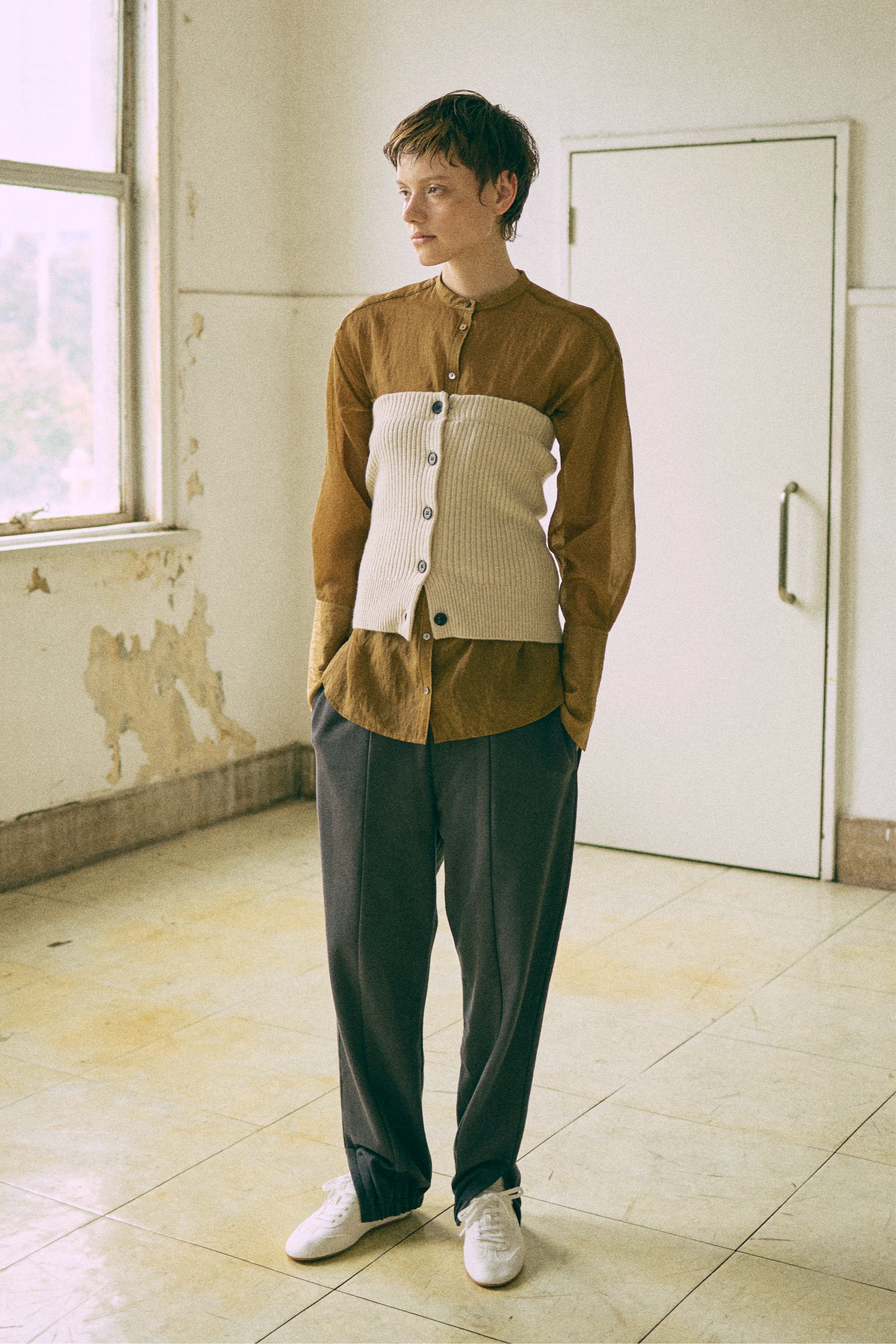 Long Cuff Sheer Blouse