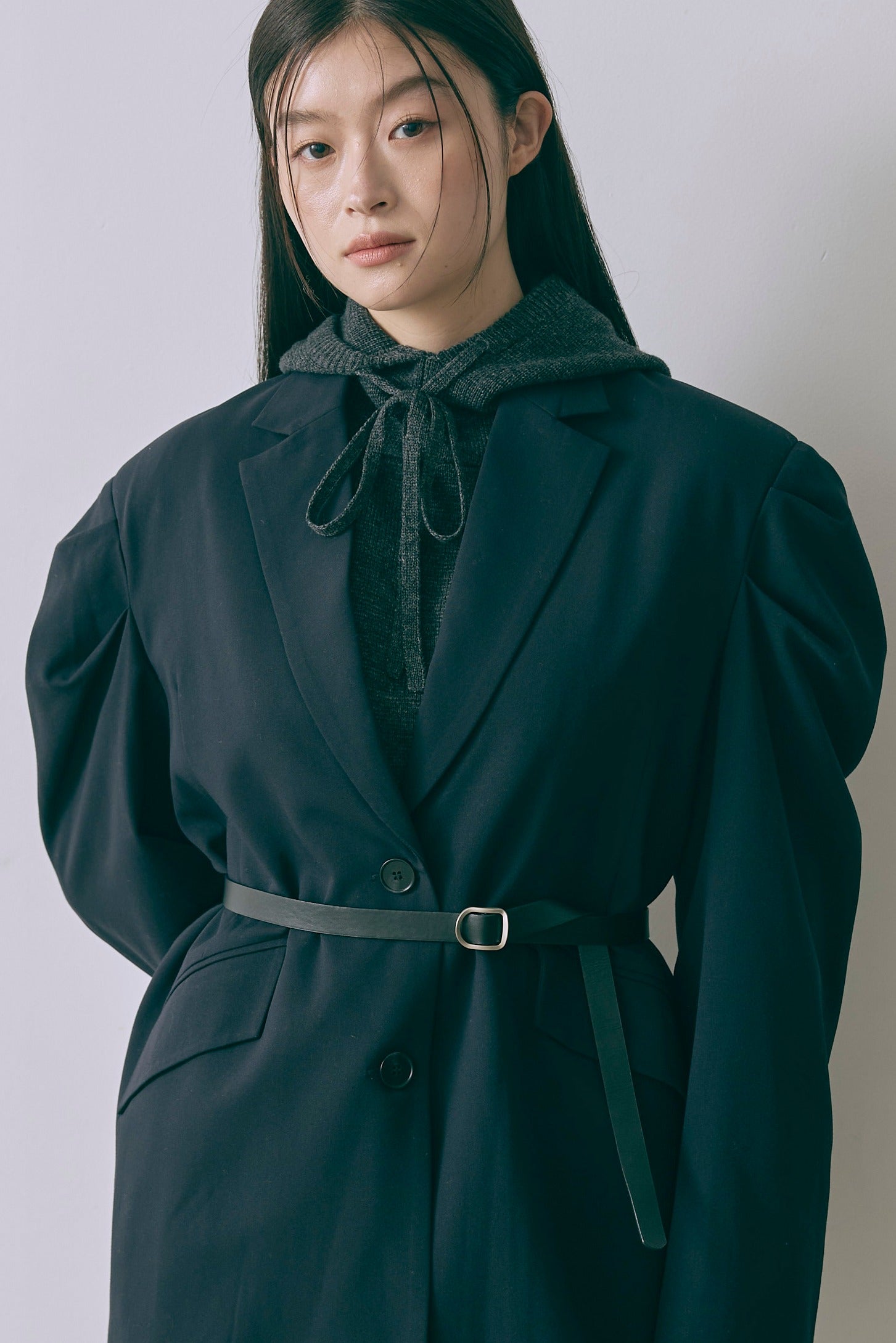 Gathered Shoulder Fitted Jacket