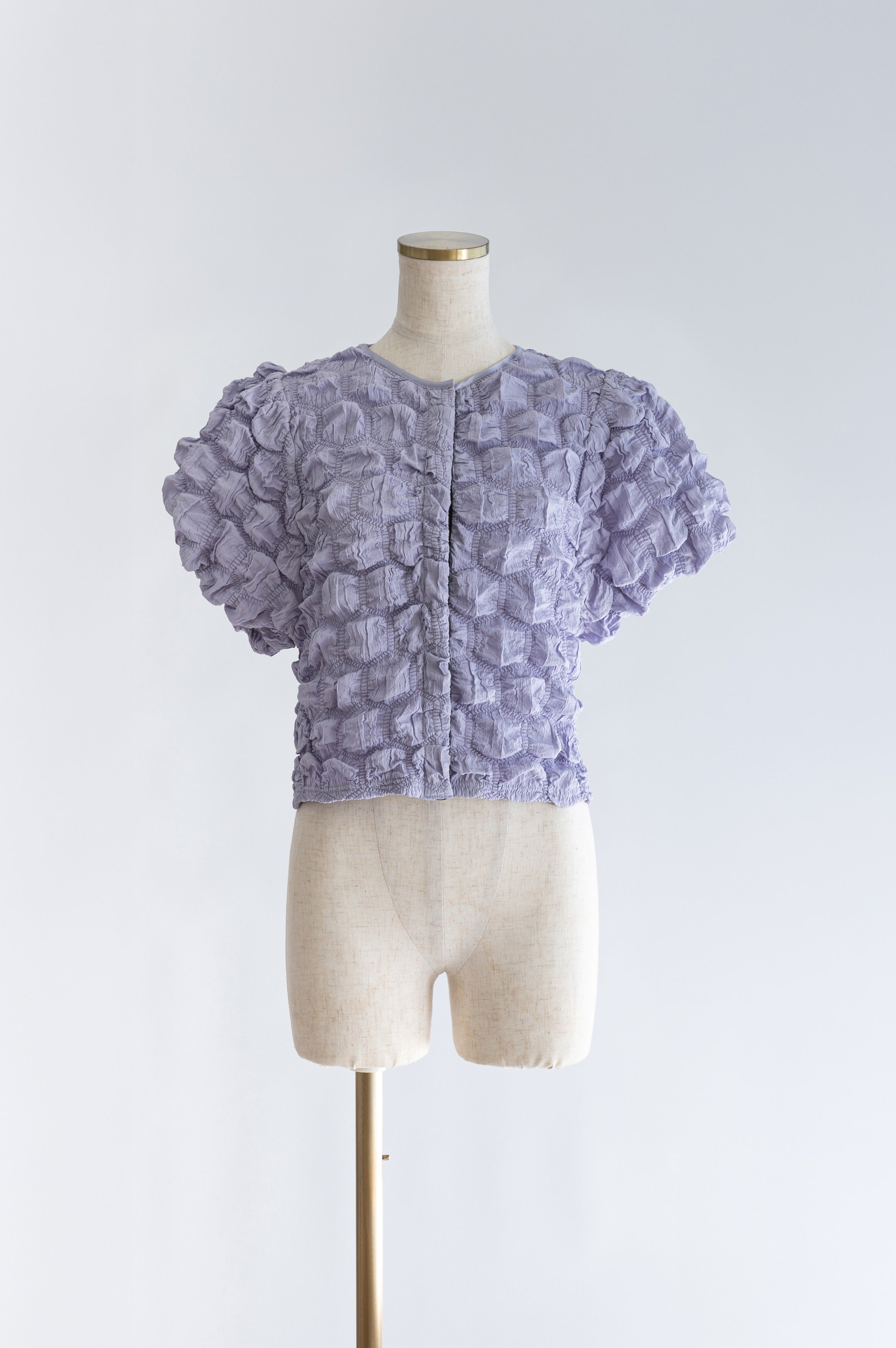 Puff Smocked Short Blouse ラベンダー