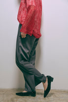 Satin Slit Pants チャコール