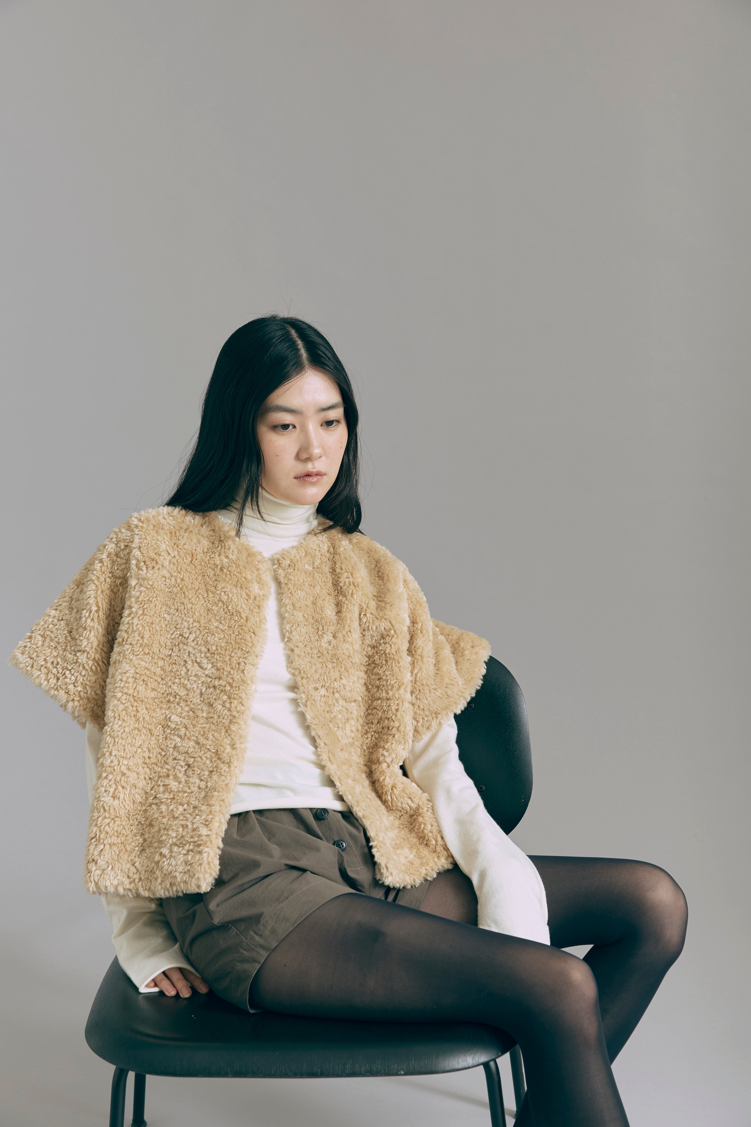 Short Sleeve Fur Jacket