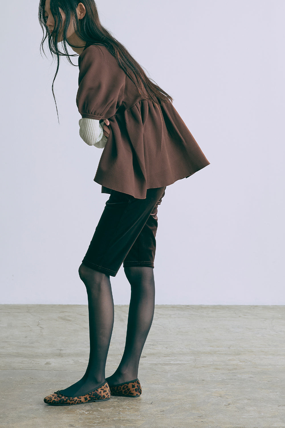 Boat Neck Ribbed Sheer Knit ミント