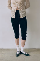Velour Slim-Fit Biker Leggings