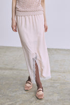 Vintage Lace-trim Skirt ピンク model:170cm chii