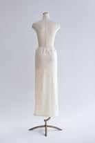 Velour Snap-Detail I-Line Skirt
