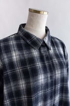 Layered Stole Flannel Shirt ネイビー