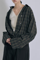 Satin Piping Checked Pajama Shirt