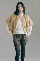 Short Sleeve Fur Jacket