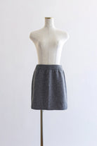 Alpaca-Touch Knit Mini Skirt 杢グレー