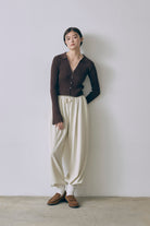 Fitted Rib Skipper Cardigan