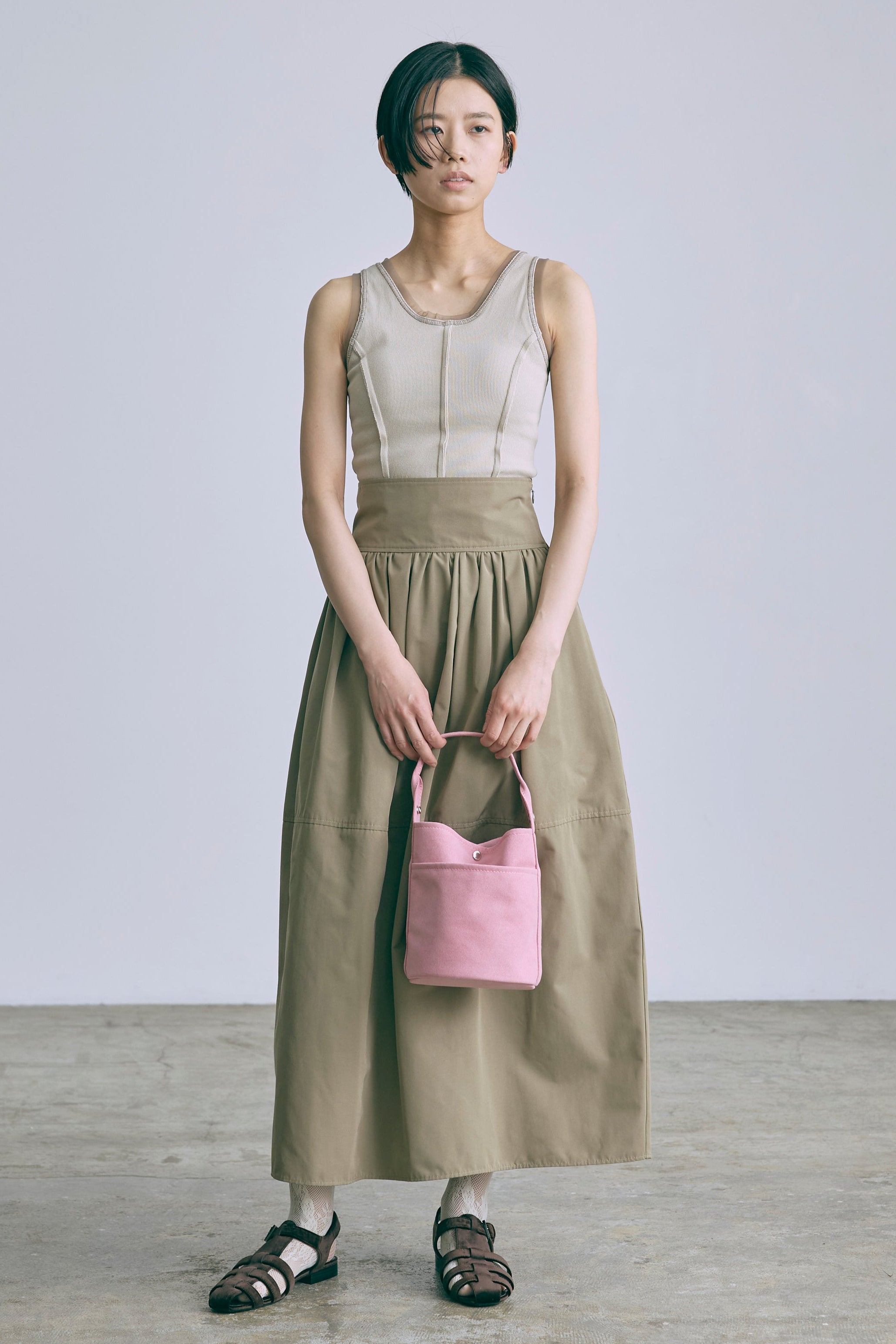 Tulle Piping Tank Top