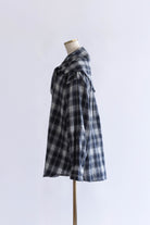 Layered Stole Flannel Shirt ネイビー