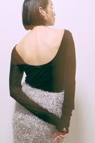 Flocked Tulle Back Open Top
