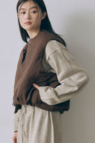 Padded Cocoon Vest ブラウン size:F model:171cm YUUMIKO