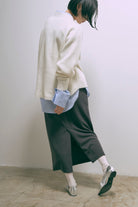 【Set Up】Faux Suede Straight Skirt