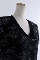 Sequin Jacquard Knit Vest