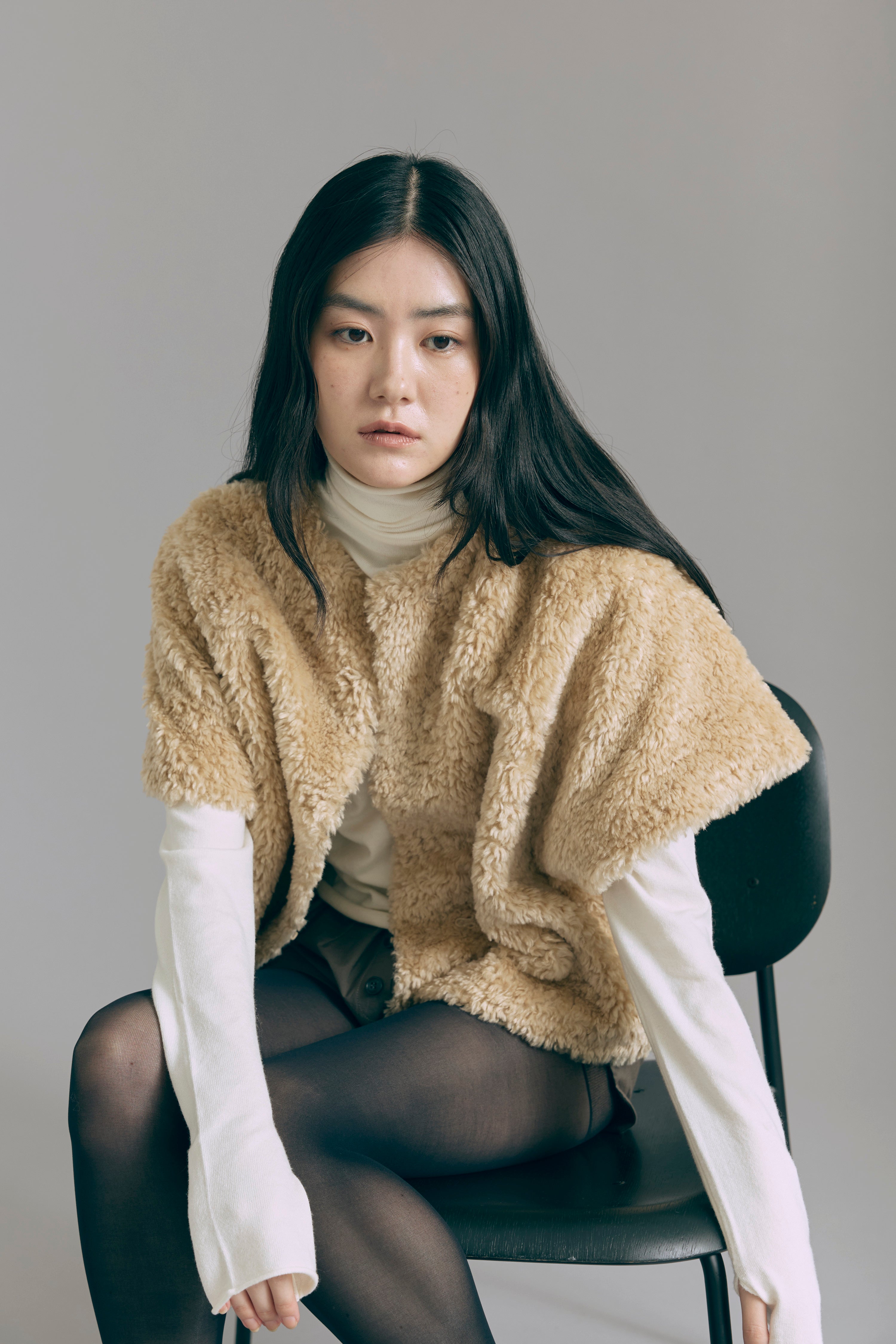 Short Sleeve Fur Jacket
