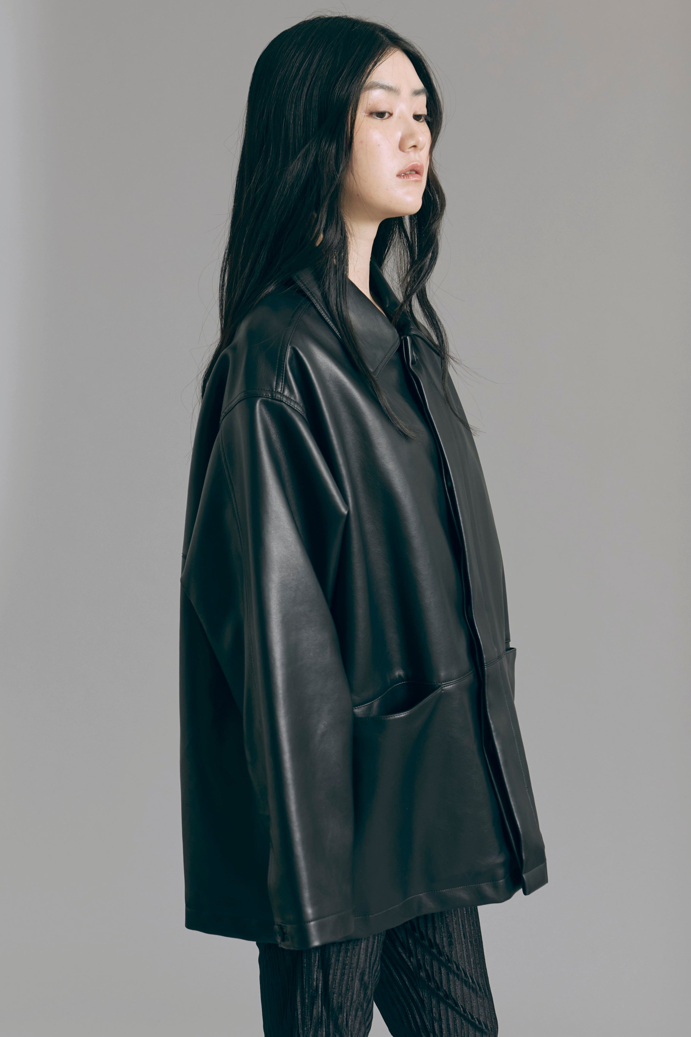 Faux Leather Over Jacket