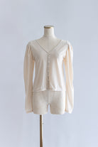 2Way Sheer Velour Puff tops アイボリー