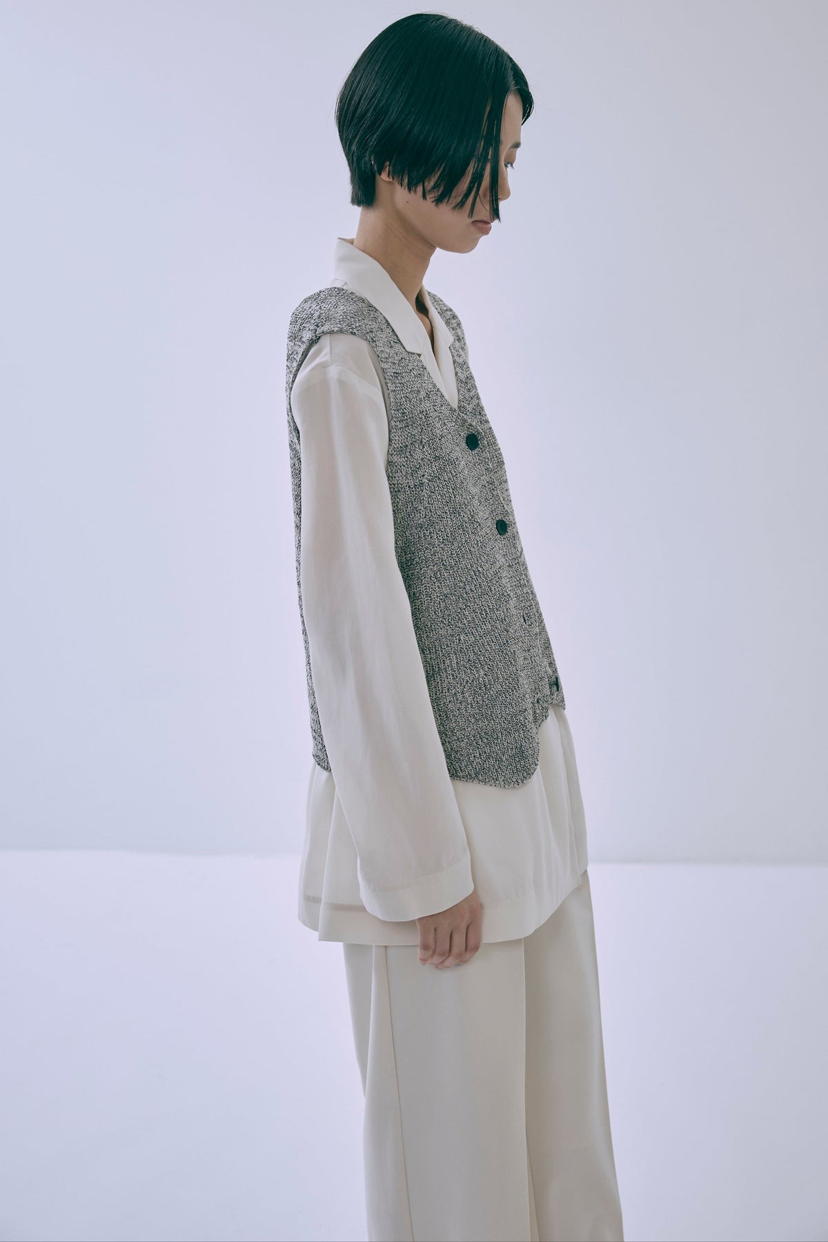 Melange Knit Gilet オフホワイト