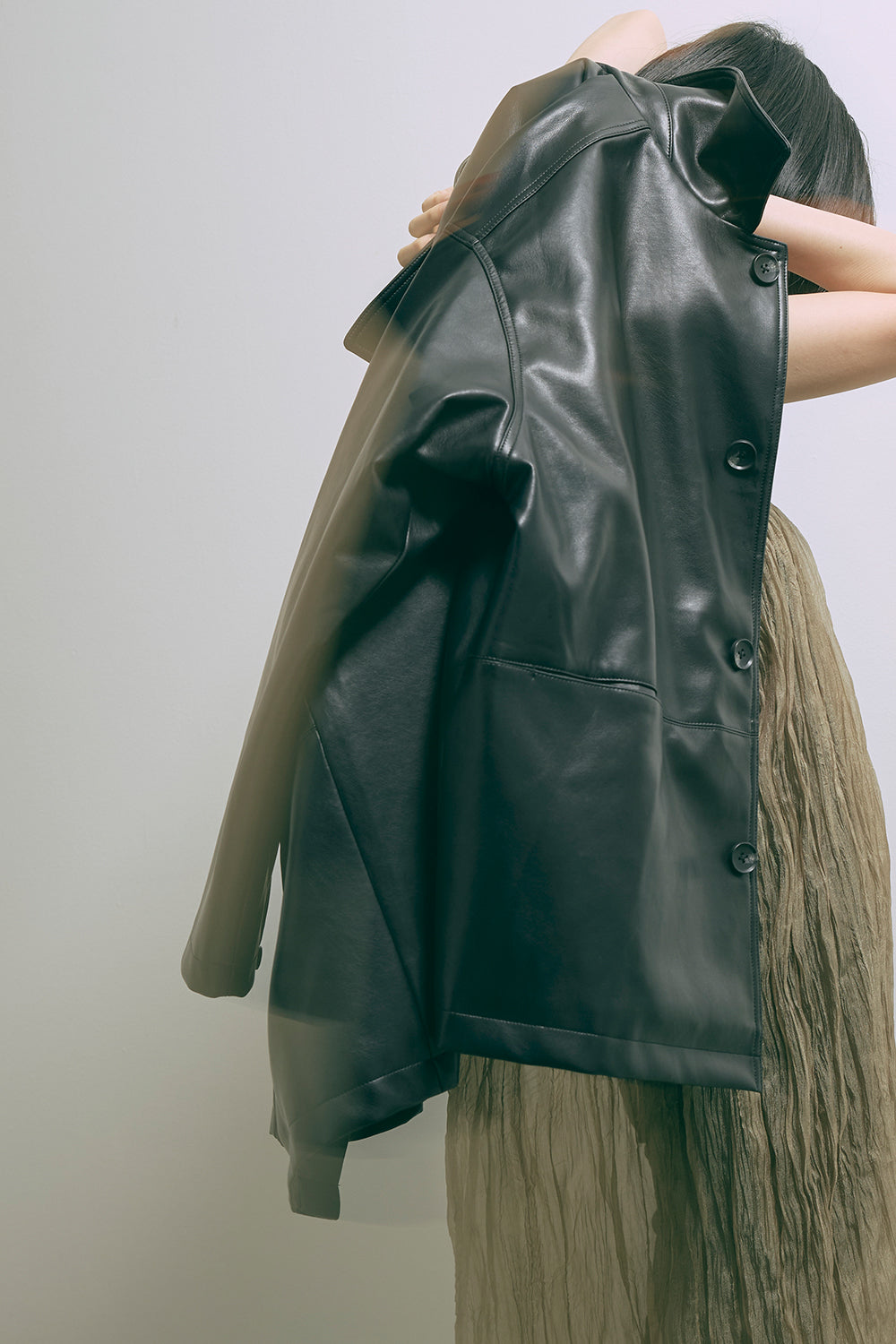 Faux Leather Over Jacket