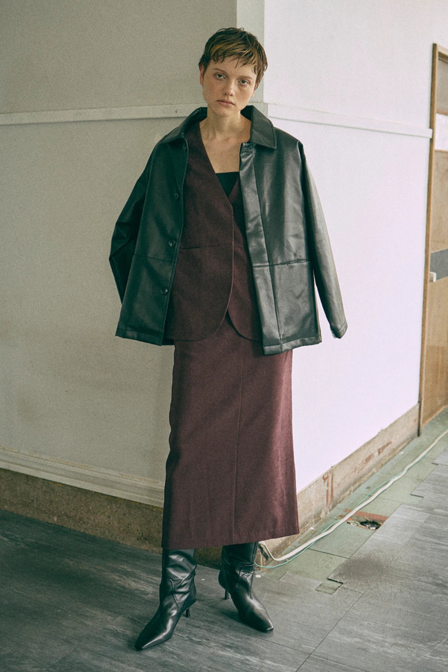 【Set Up】Faux Suede Gilet