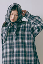 Layered Stole Flannel Shirt ネイビー