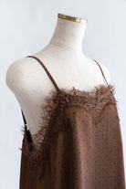 Polka Dot Satin Lace Cami Dress