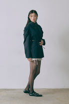 Gathered Shoulder Fitted Jacket