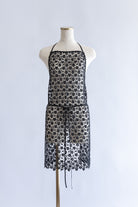Flower Lace Apron Dress ブラック