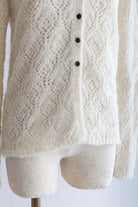 Mohair-Like Open Knit Polo アイボリー