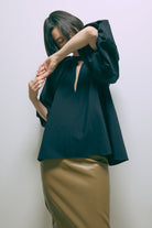 Flared Balloon Sleeve Blouse