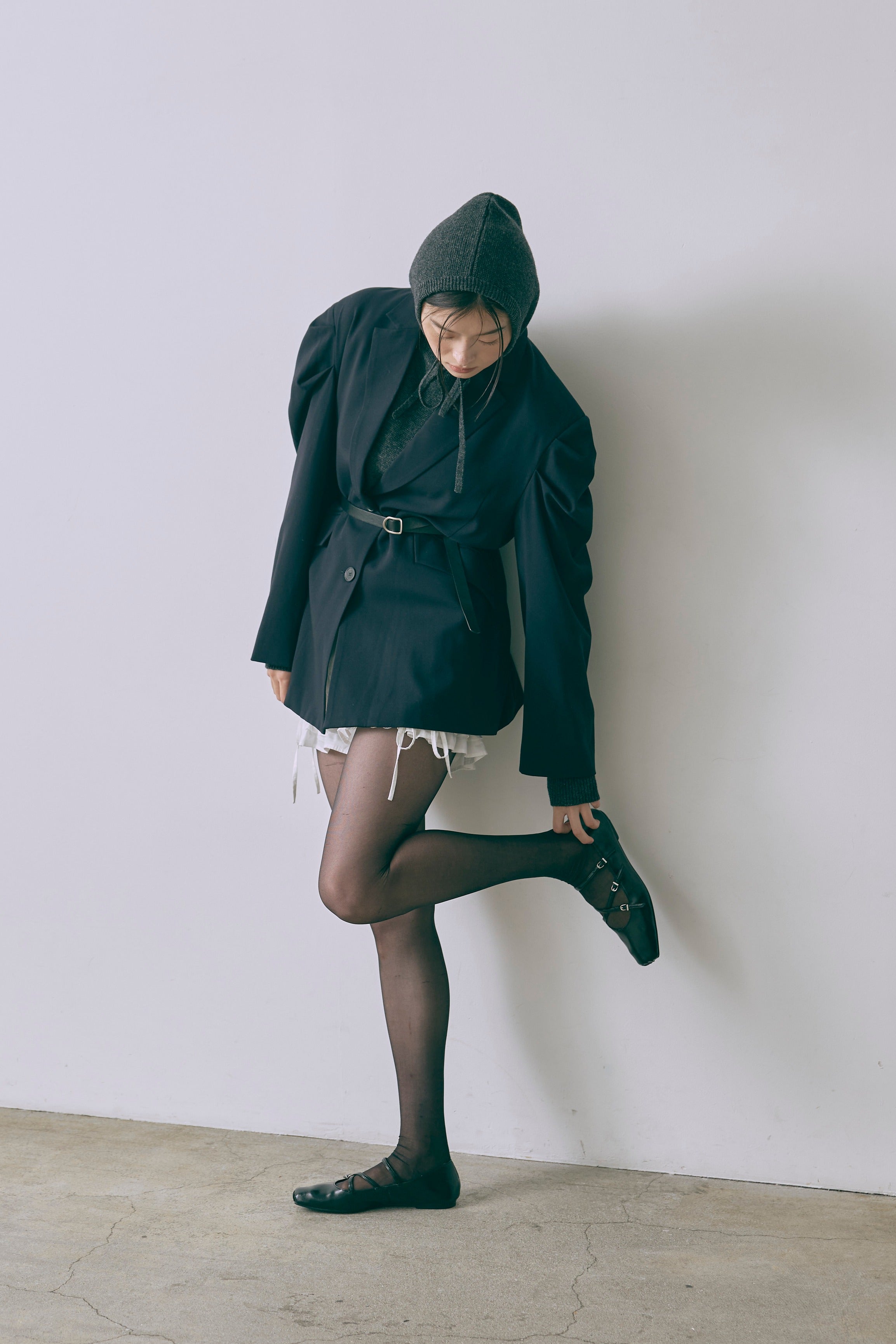 Gathered Shoulder Fitted Jacket