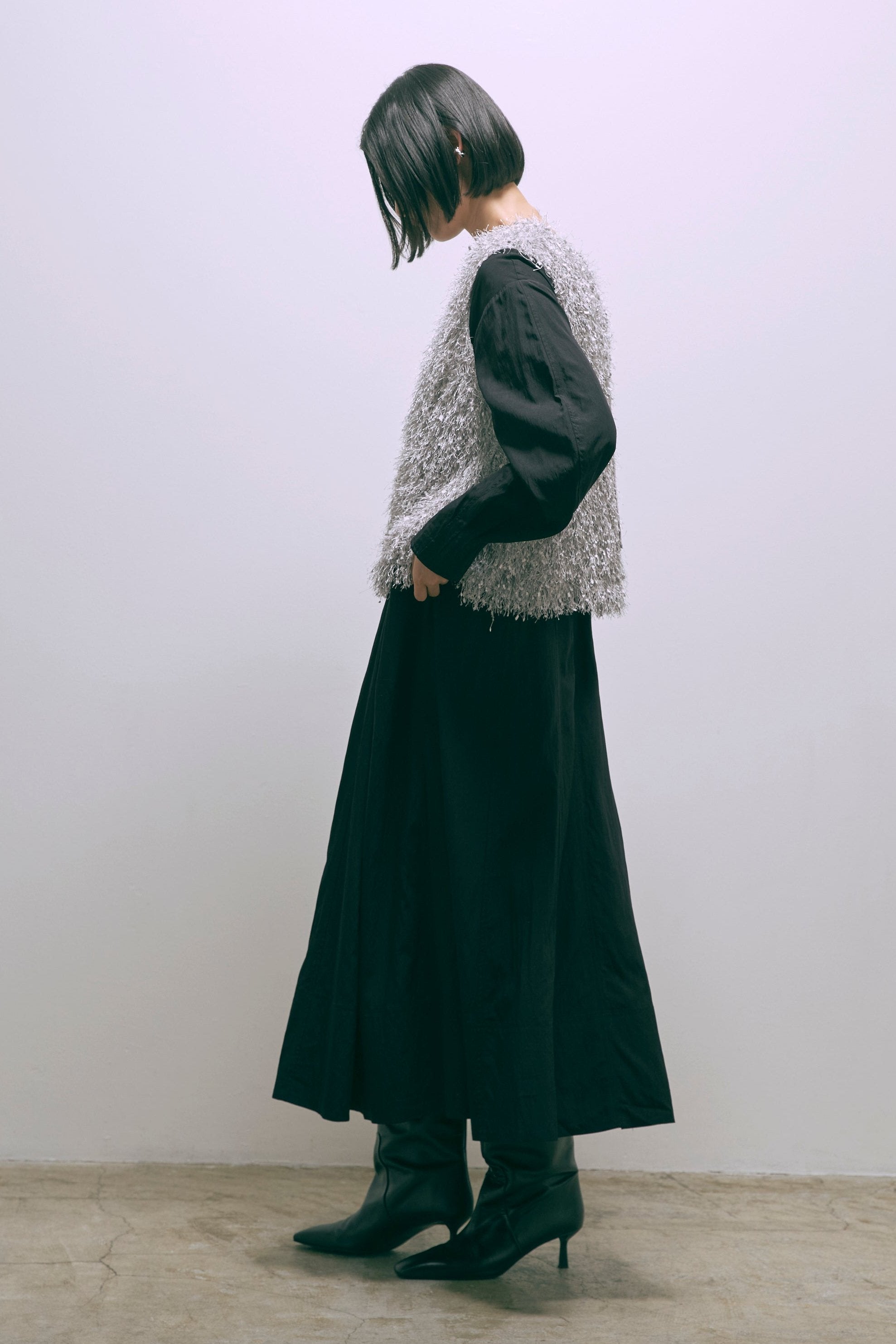 Volume Sleeve Soft Flare Dress