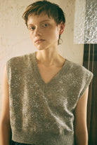 Sequin Jacquard Knit Vest