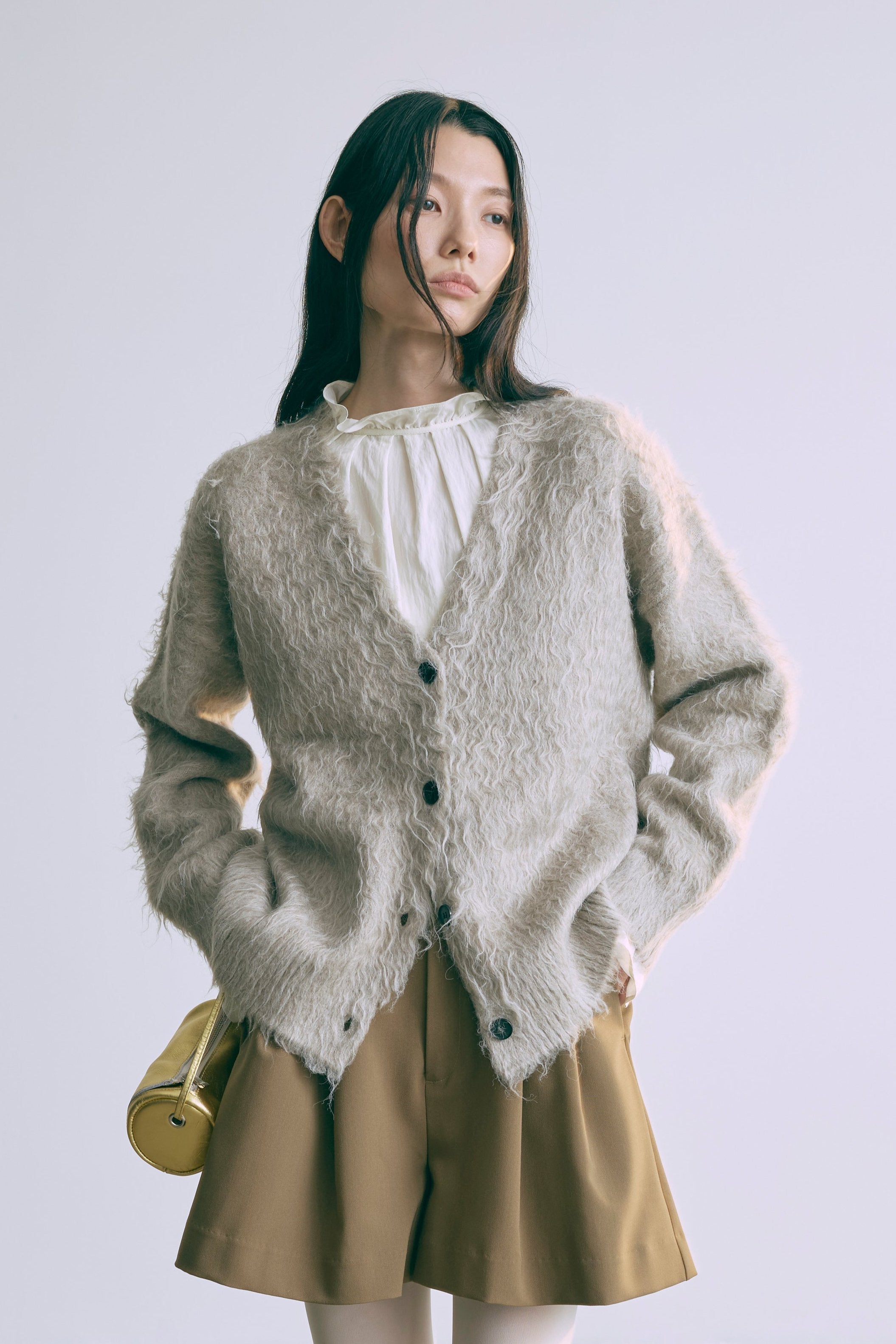 Brashed Shaggy Cardigan